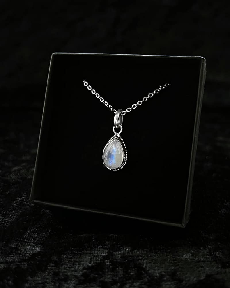 Isolde Teardrop Moonstone Crystal Necklace