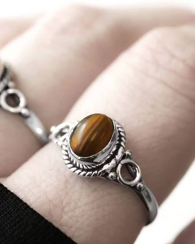 Avila Tiger Eye Silver Ring