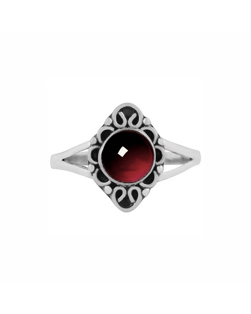 Giana Garnet Silver Ring
