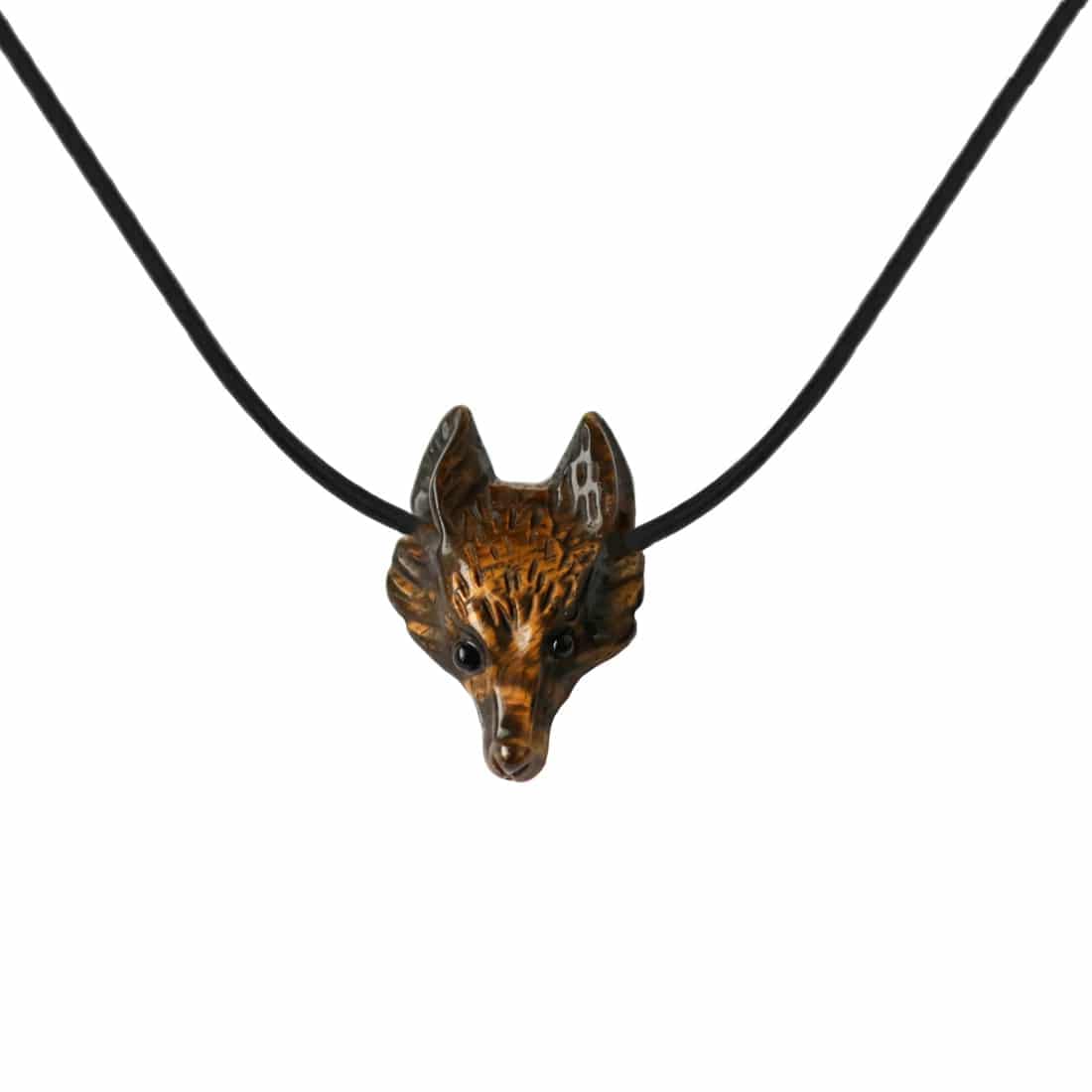 Wolf Tiger Eye Necklace —