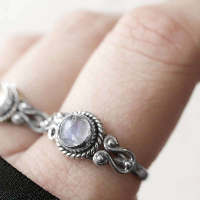 moonstone silver ring