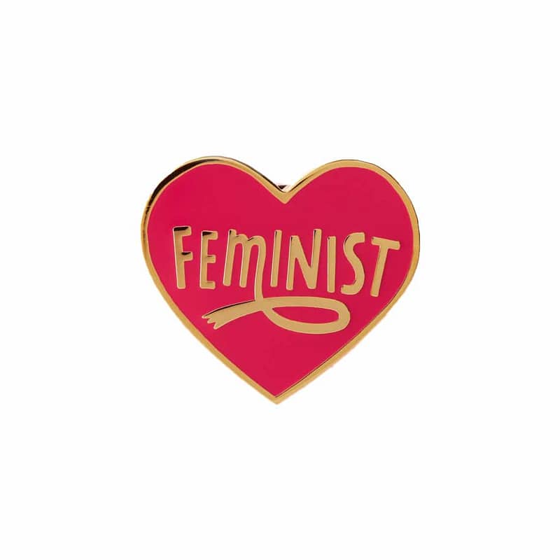 Punky Pins Enamel Badge ** I PREFER A FEMALE LEAD Feminists Don't Wear Pink 
