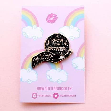 know-your-power-pins-glitter-punk-hellaholics-label