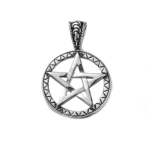 Pagan Pentagram Stainless Steel Amulet —