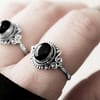 Aditi sterling silver ring with an onyx crystal stone.