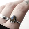 dropshaped sterling silver labradorite ring