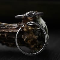 Silver Ouroboros Ring Snake