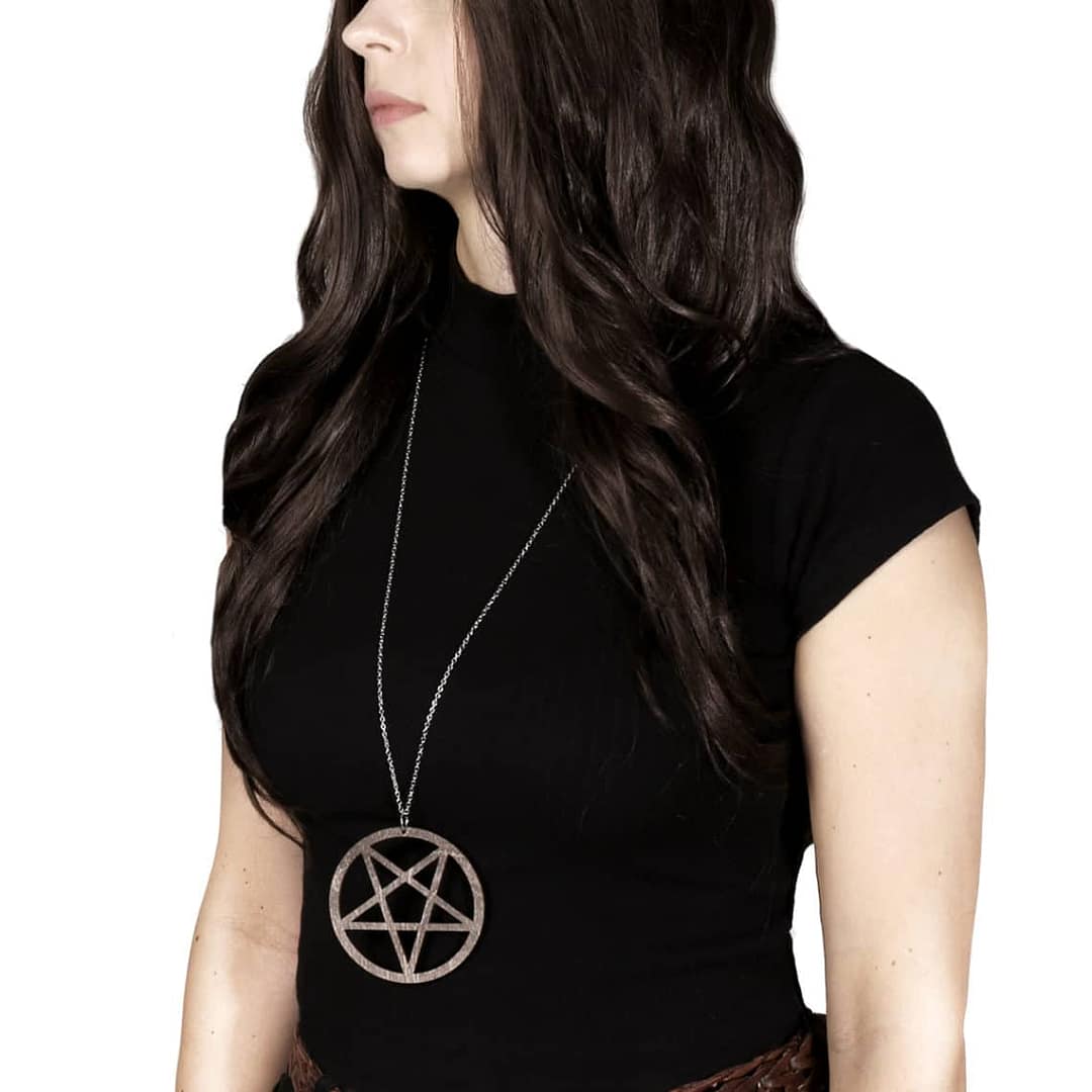 pentagram-wooden-necklace-brown-hellaholics pentagram-wooden-necklace-brown-hellaholics