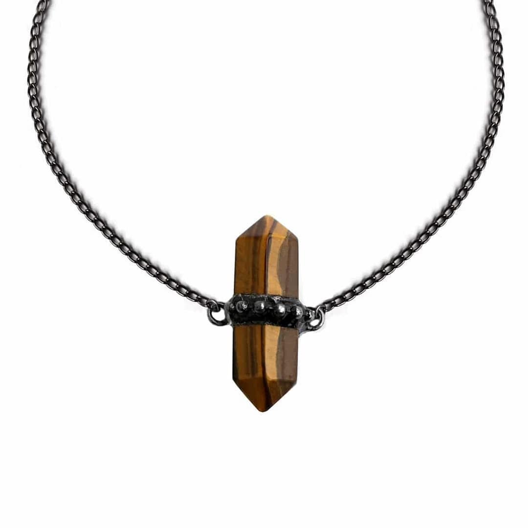 zaria-tiger-eye-gun-metal-choker-hellaholics zaria-tiger-eye-gun-metal-choker-hellaholics