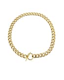 Chiara Stainless Steel Gold Chain T-bar Necklace-hellaholics