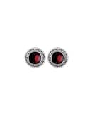 raina-round-garnet-silver-stud-earrings-hellaholics-front