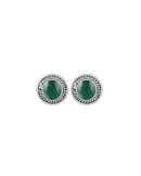 raina-round-malachite-silver-stud-earrings-hellaholics-front