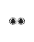 raina-round-onyx-silver-stud-earrings-hellaholics-front