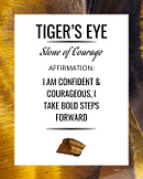 Tigers Eye Affirmation Card for Tigers Eye Crystals