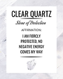 Clear Quartz Affirmation Card for Clear Quartz Crystals