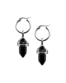 obsidian-earrings-stainless-steel-hoops-front-hellaholics