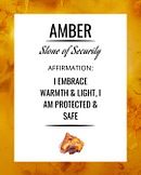 Amber Affirmation Card for Amber Crystals