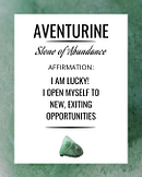 Aventurine Affirmation Card for Aventurine Crystals