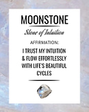 Moonstone Affirmation Card for Moonstone Crystals