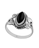 Devana-Black-Onyx-Silver-Leaf-Ring-side-Hellaholics