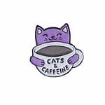 Cats & Caffeine Enamel Pin by Punky Pins