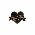 Livin'In Sin Black Glitter Heart Enamel Pin