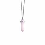 Rose Quartz Stainless Steel Necklace