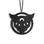Black Magic Cat Wooden Necklace