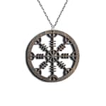 Wooden Brown Helm of Awe Necklace