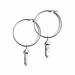 Howlite Earrings Stainless Steel Hoops