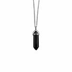 Obsidian Stainless Steel Necklace