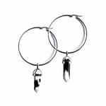 Zebra Jasper Earrings Stainless Steel Hoops