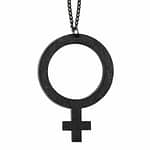 Black Wooden XL Feminist Necklace