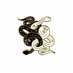 Black & White Snakes Enamel Pin By Glitter Punk