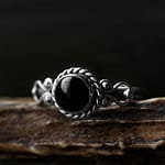 Amaya Stackable Onyx Silver Ring