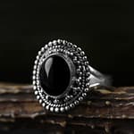 Nathalia Vintage Onyx Silver Ring