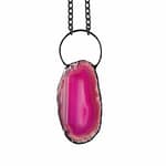 Circle Of Life XL Hot Pink Agate Necklace