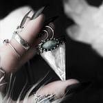 Hemera Triangle Moon Crystal Quartz Necklace