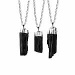 Raw Silver Dipped Tourmaline Necklace - XL