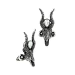 Silver Crescent Skull Ring