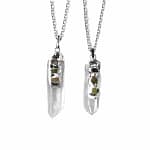 Trinity Tourmaline Clear Crystal Necklace
