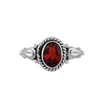 Ganya Garnet Cut Stone Silver Ring