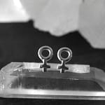 Female Sign Stud Silver Earrings