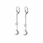 Celestial Stainless Steel Leverback Earrings