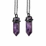 Zaria Amethyst Gunmetal Necklace