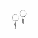 Feather Sterling Silver Mini Hoops