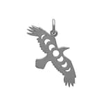 Moon Phase Raven Recycled Silver Necklace