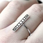Moon Phases Bar Recycled Silver Ring