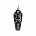 Coffin & Bone Silver Necklace