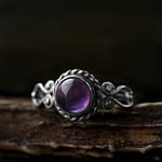 Amaya Stackable Amethyst Silver Ring